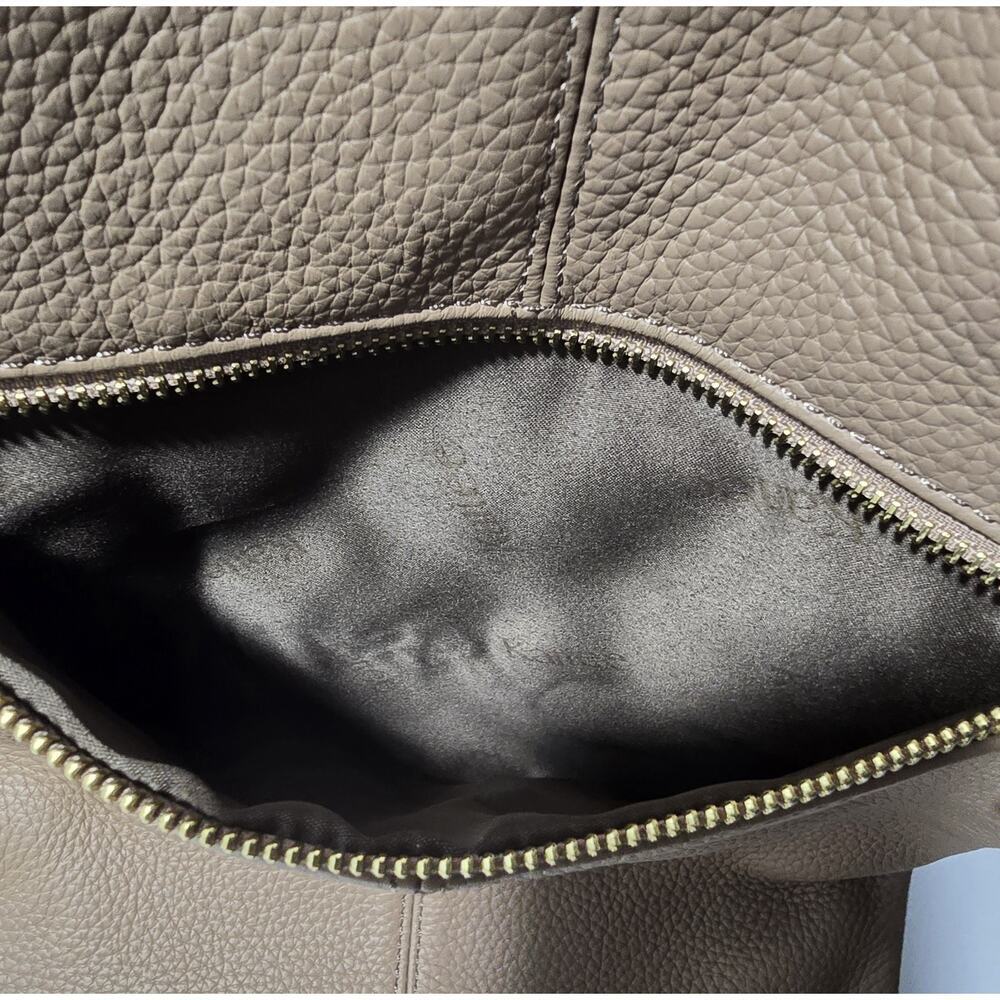 Kattee Leather Shoulder Bag Tote Purse Handbag Soft Genuine Leather Taupe - Picture 14 of 15
